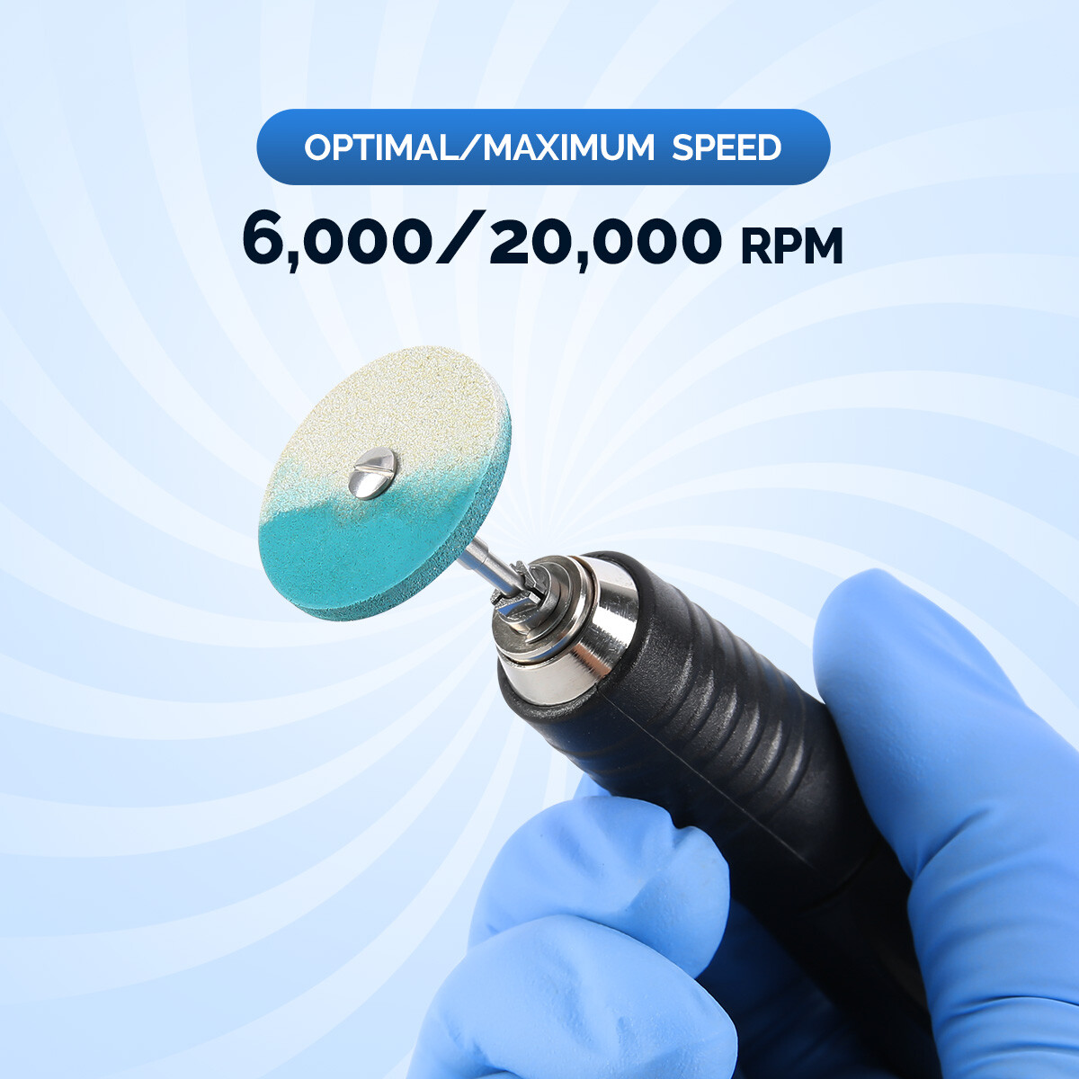 AZDENT Dental Rubber Diamond Polisher Wheel Disc HP for Porcelain/Zirconia