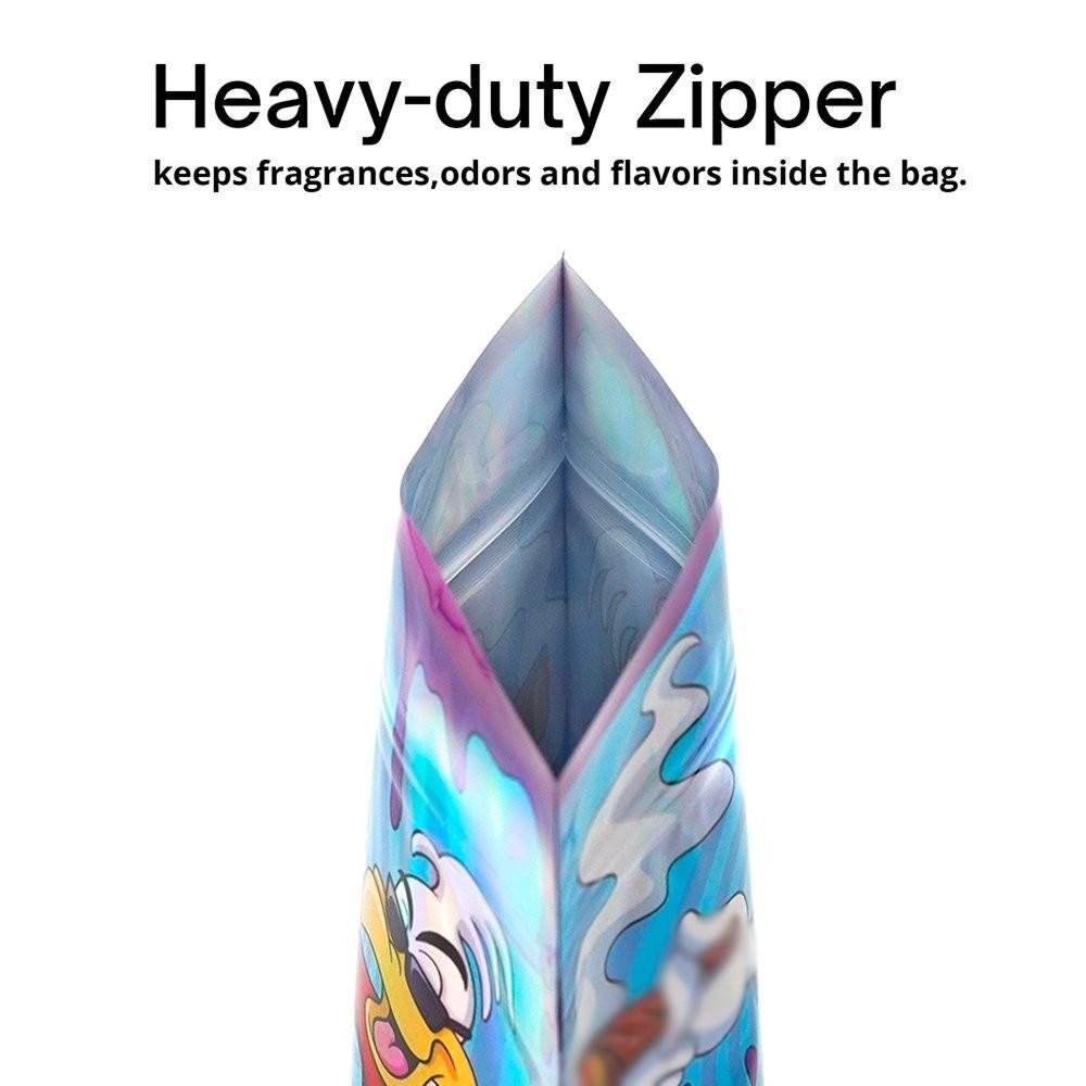 28g Mylar Bags Heat Sealable & Resealable for Samples & Food Packaging