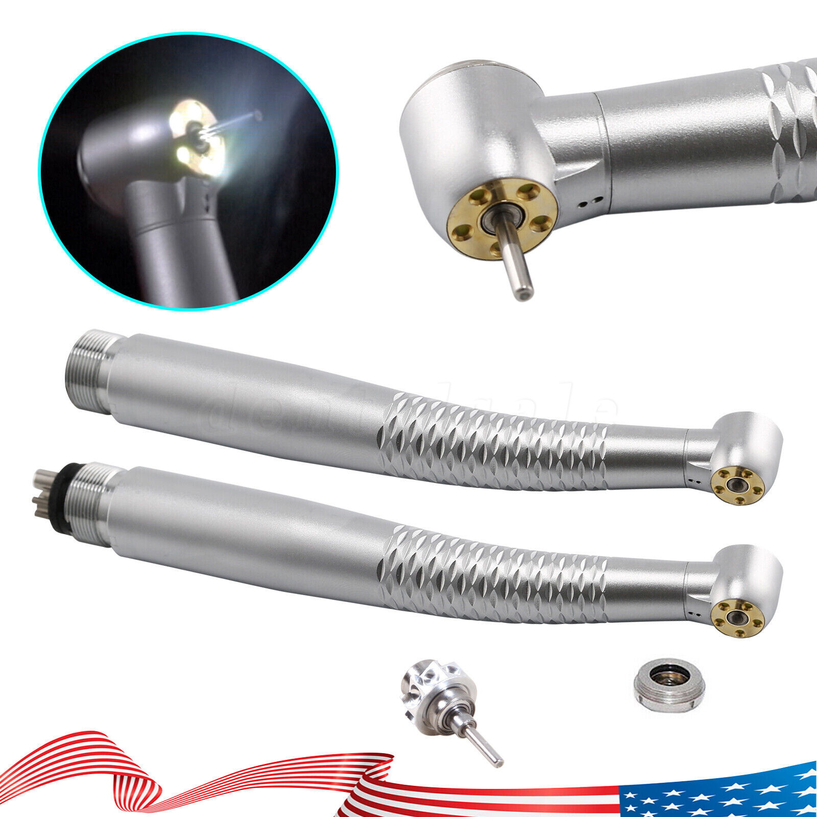 Dental 5 LED High Speed Handpiece With 1 Water Spray Air Turbine W Type