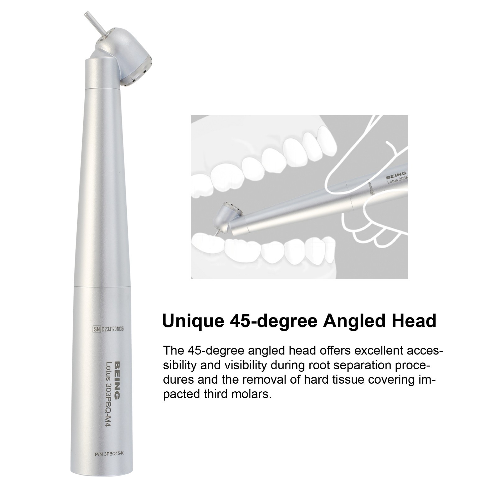 BEING Dental 45 Degree Handpiece Surgical Fiber Optic LED K MULTIflex NSK 303PBQ