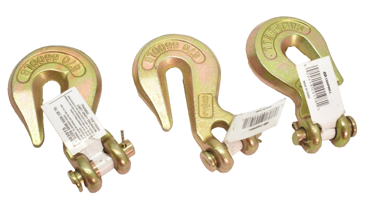 Campbell 3/8″ Clevis Grab Hook GR 70 Heavy Duty Chain Hook Set of 3 T9503515