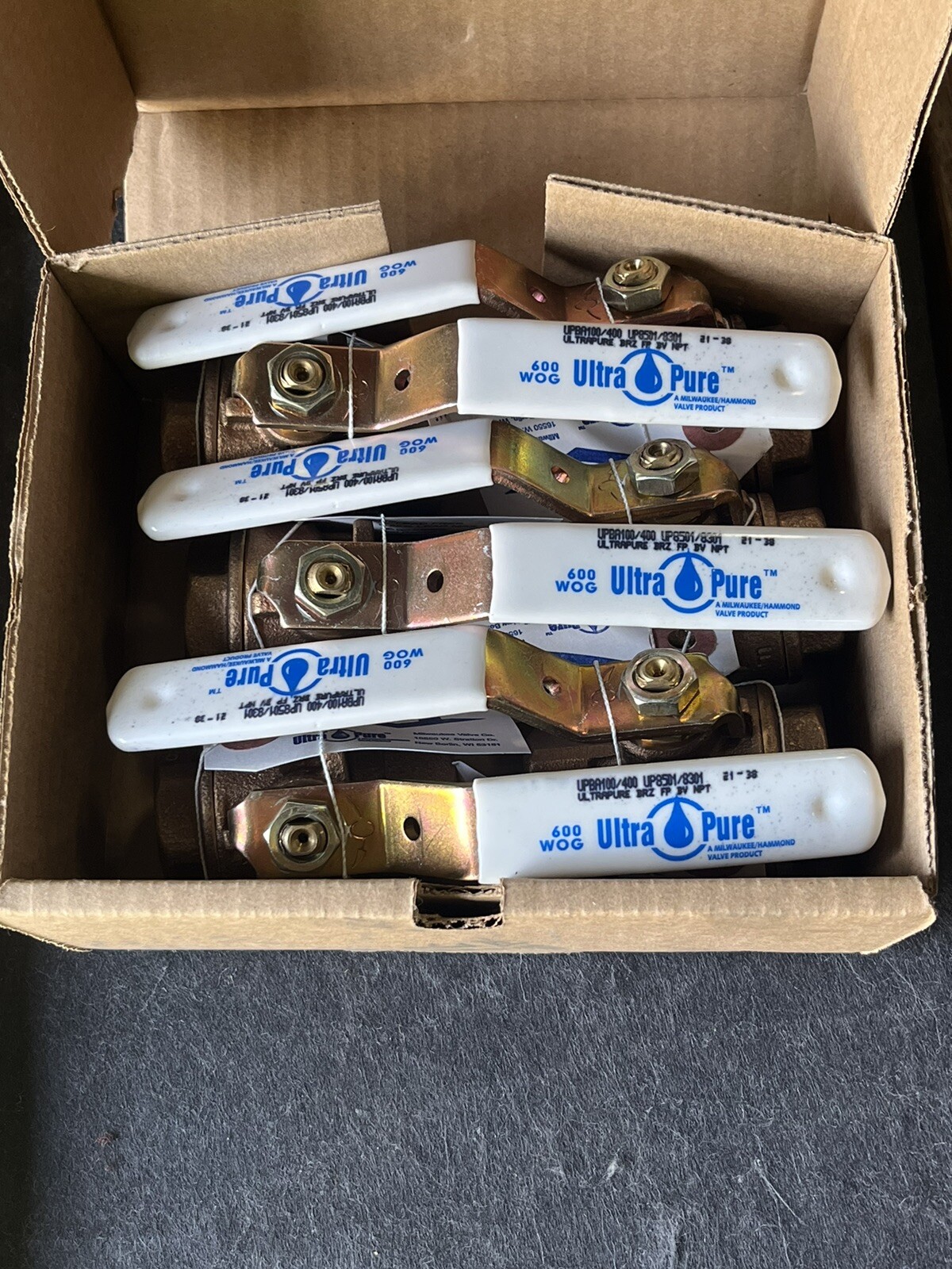 BOX OF 6 Milwaukee Valve UPBA100 3/4″ LF Bronze Standard Port Ball Valve 600 WOG