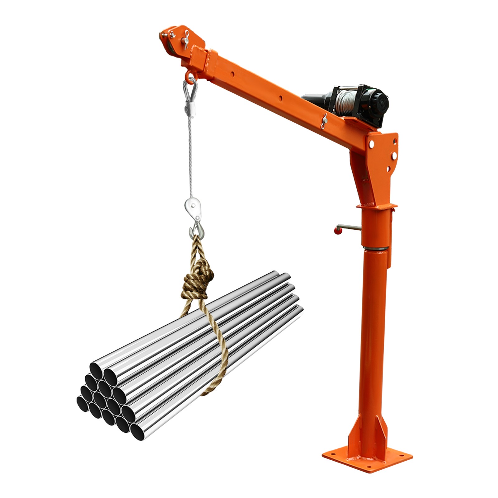 1100LB Truck-Mounted Crane Hoist with 12V Electric Winch Pickup Truck Jib Cranes