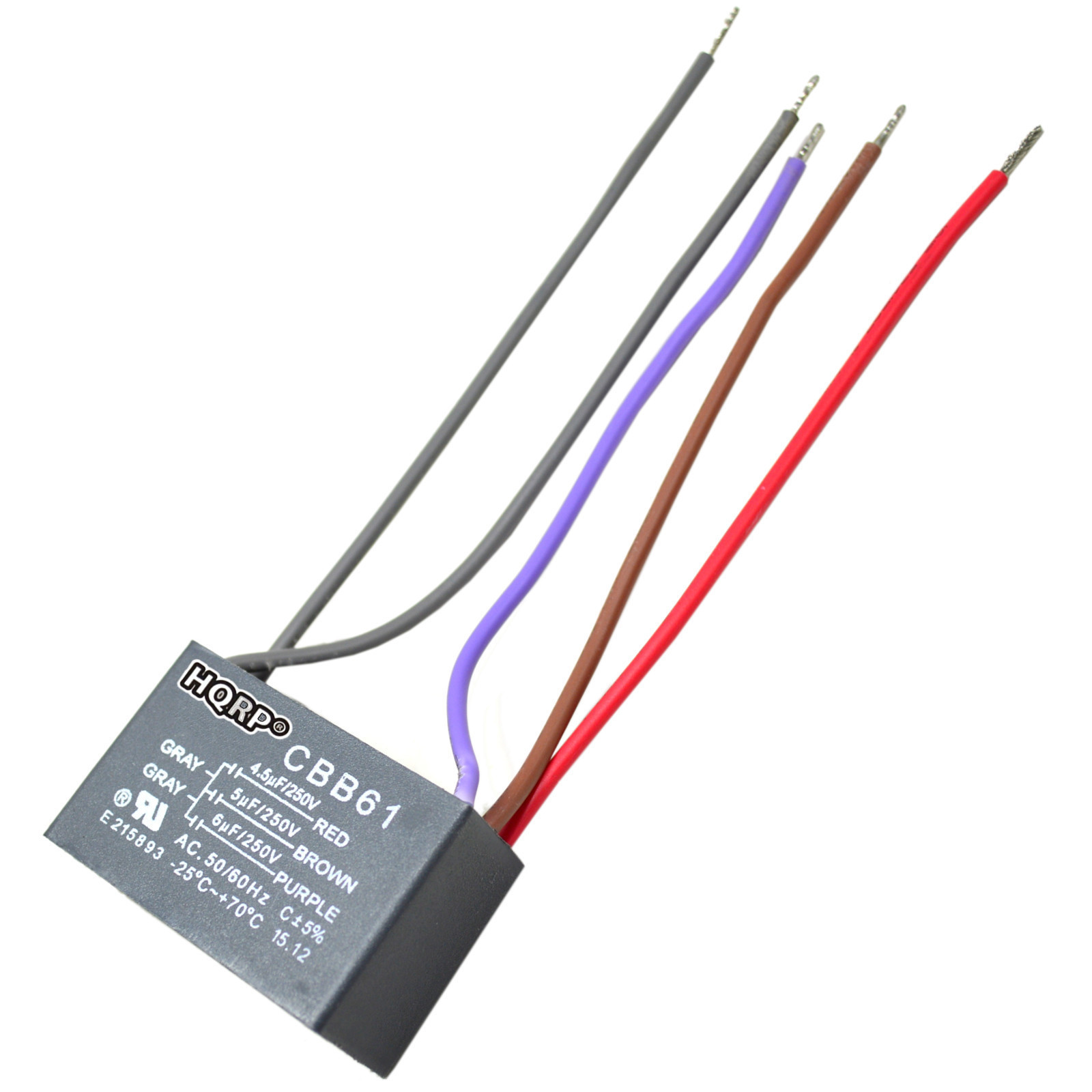 Capacitor for Harbor Breeze Ceiling Fan 4.5uf+5uf+6uf 5-Wire CBB61 Replacement