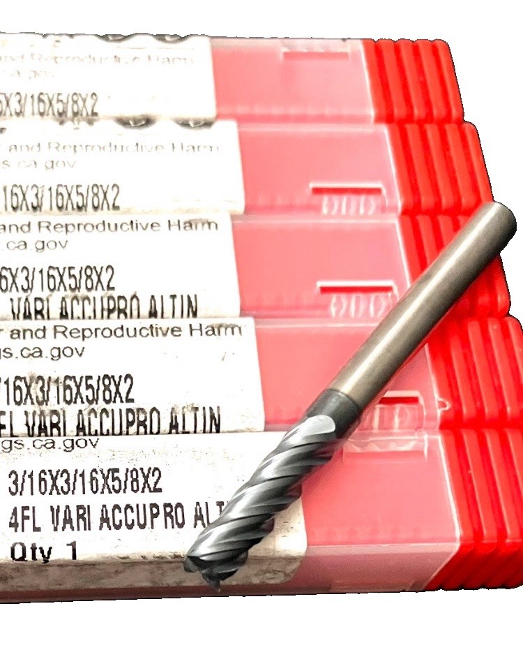 5PC Accupro 70214085 3/16″ 4FL Square End Mill Solid Carbide AlTiN NEW