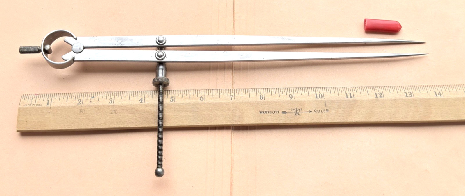 STARRETT No. 83B-12 Spring-Type Dividers W/Flat Legs; 12.0” Size & Capacity.USA