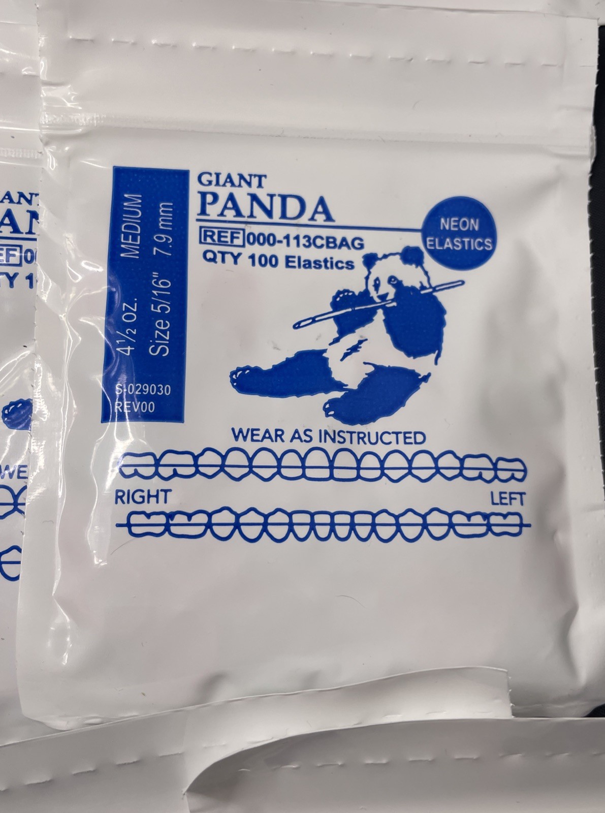 American Orthodontics Dental Braces Elastics, Giant Panda Medium – 51 Bags X 100
