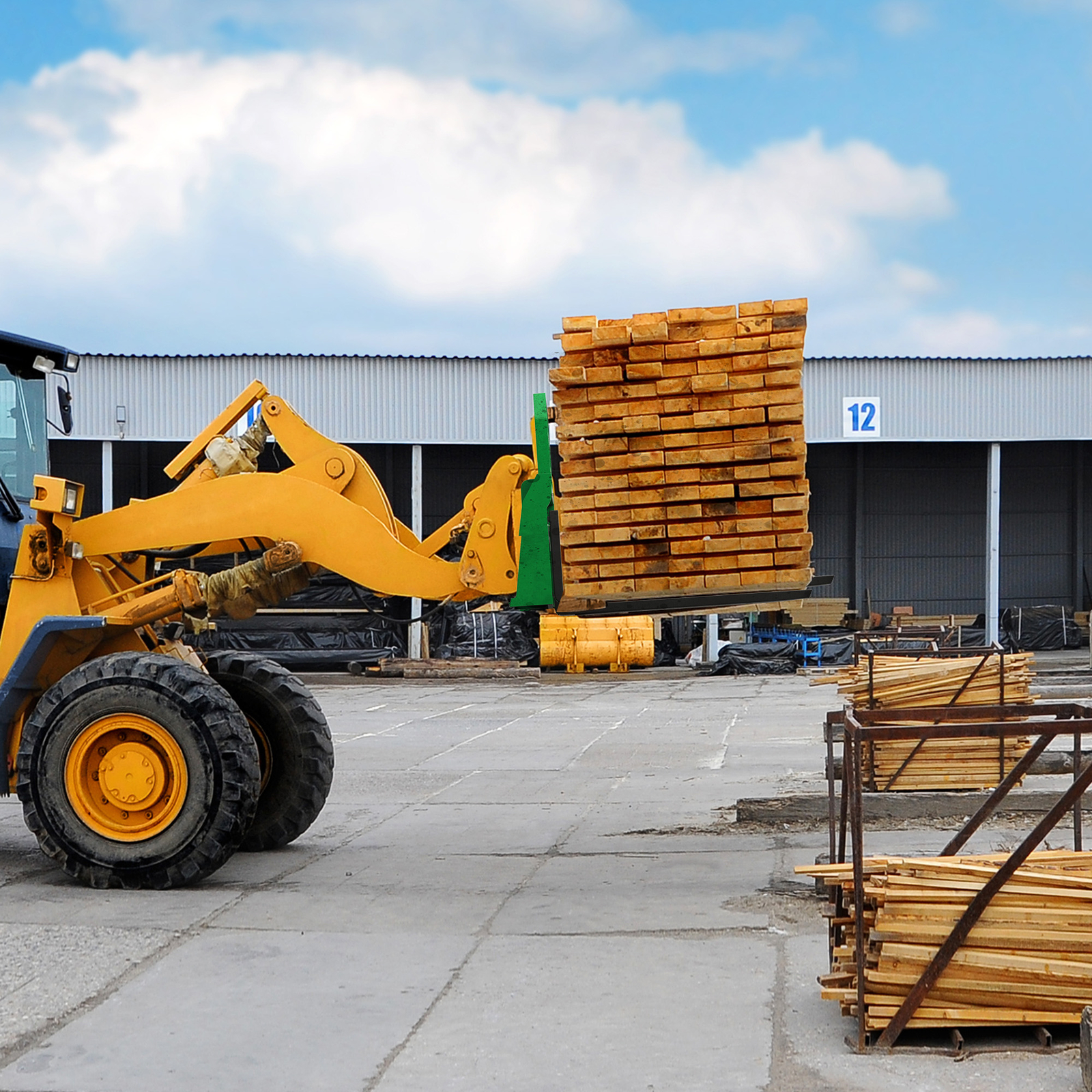 45″ Frame Skid Steer Tractor W/ 48″ Blades Pallet Fork Quick Attachment 4000LBS