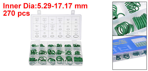 270 Pieces Fluorine Rubber O-Ring Assortment Kit 18 Sizes FKM Sealing Gasket Set