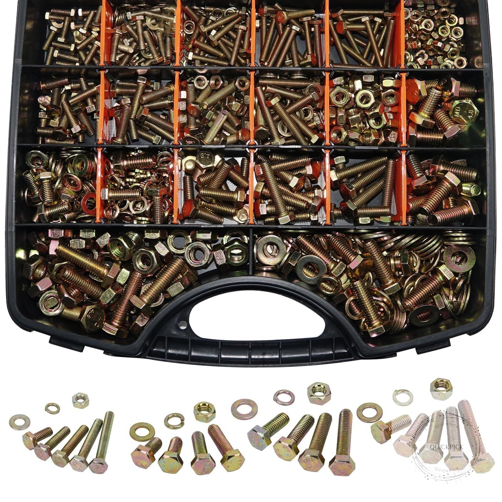 1020PCS Grade 8.8 Metric Bolt Assortment Kit -M4 M5 M6 M8 Heavy Duty Hex Bolts
