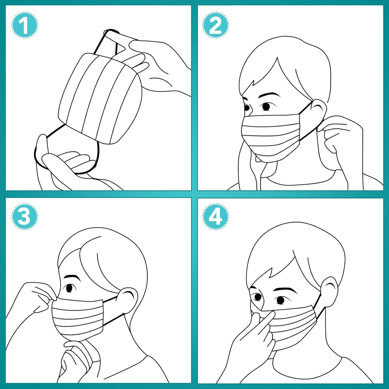 100 PCS Disposable Face Masks, Black Disposable Masks, 3 Ply Protection Face Mas