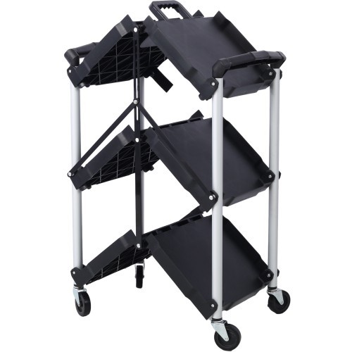 Olympia Tools 85-188 Pack-N-Roll Folding Collapsible Service Cart, Black, 50 Lb.