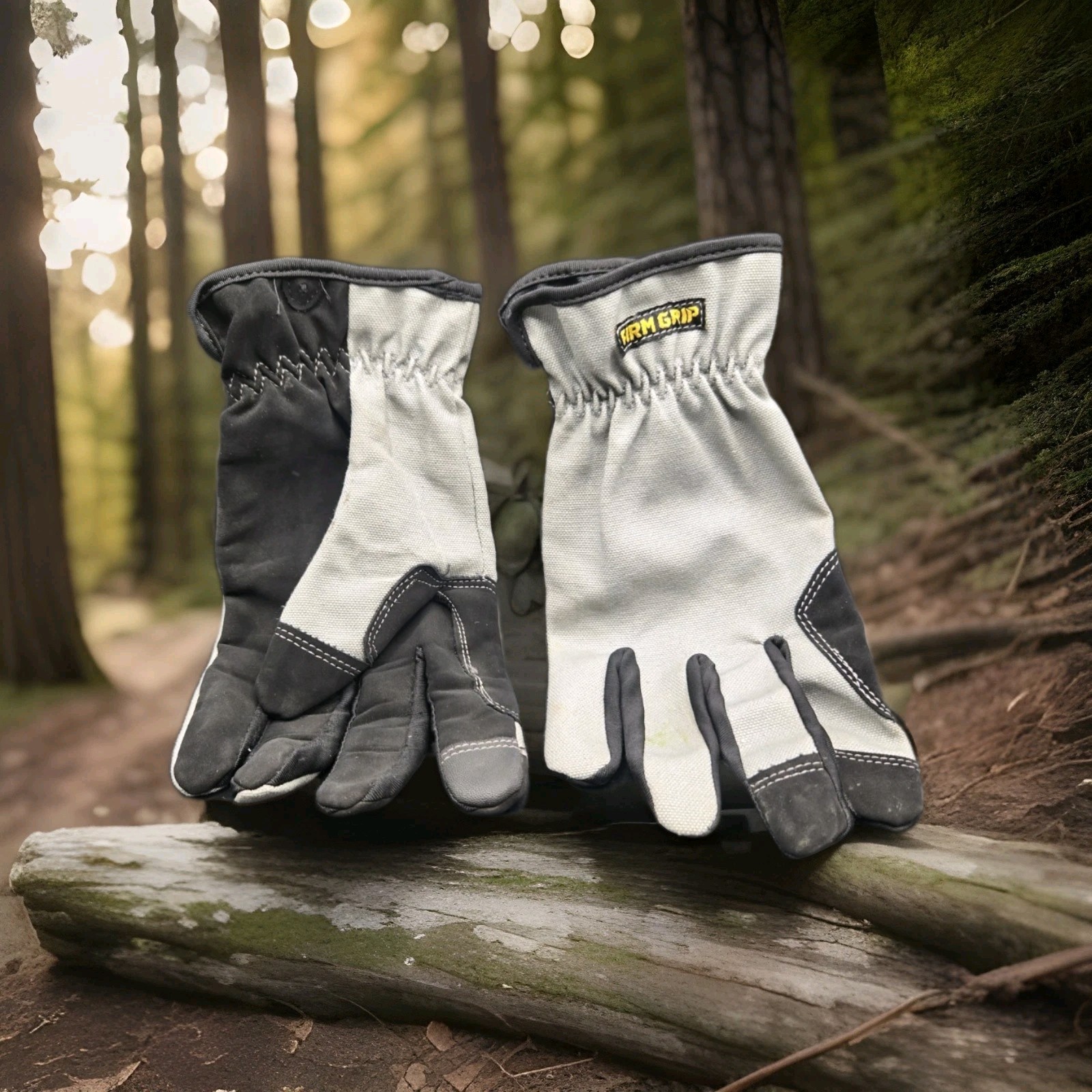 Firm Grip Heavy Duty Utility Gloves, Touch Screen, Duck Canvas – Grey/Black M/L