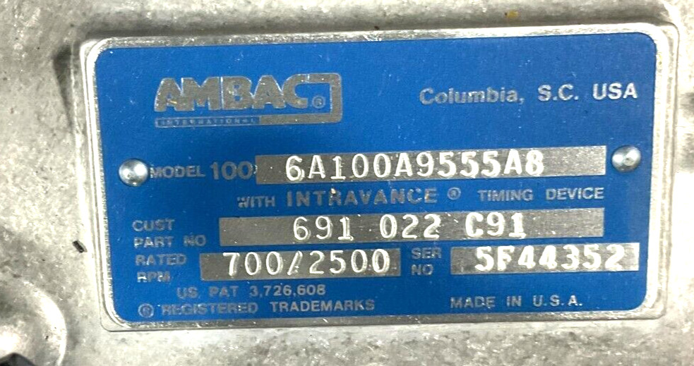 KOMATSU MHE236 M1OA FUEL INJECTION PUMP AMBAC 6A100A9555A8 735002C91 691022C91