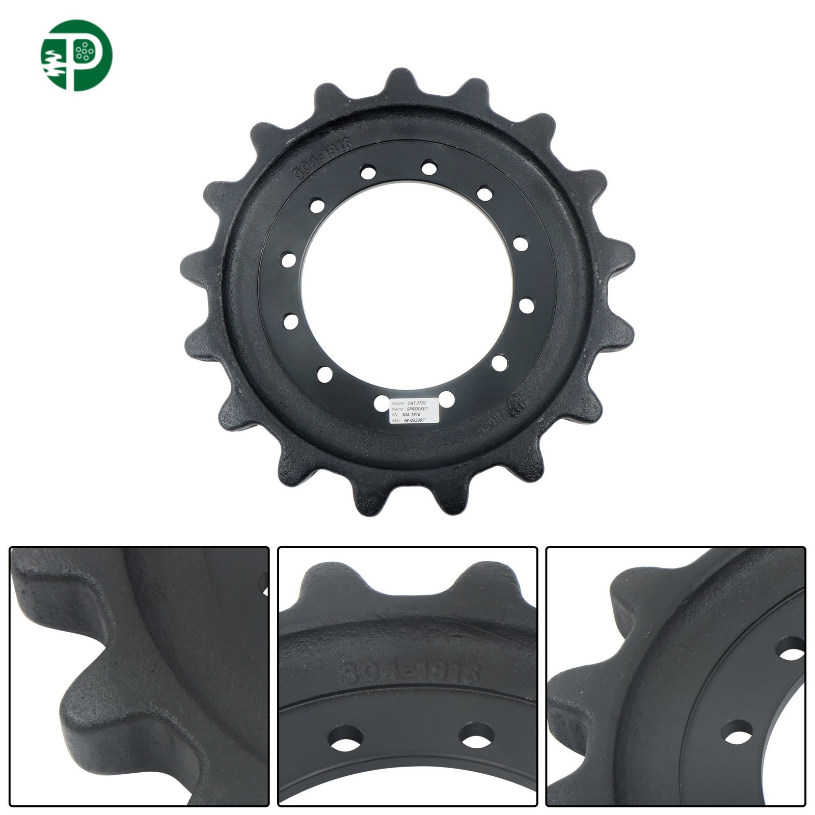 304-1916 Sprocket For CAT 279C 279D 289C 289D 299C 299D 12 Holes 17 Teeth
