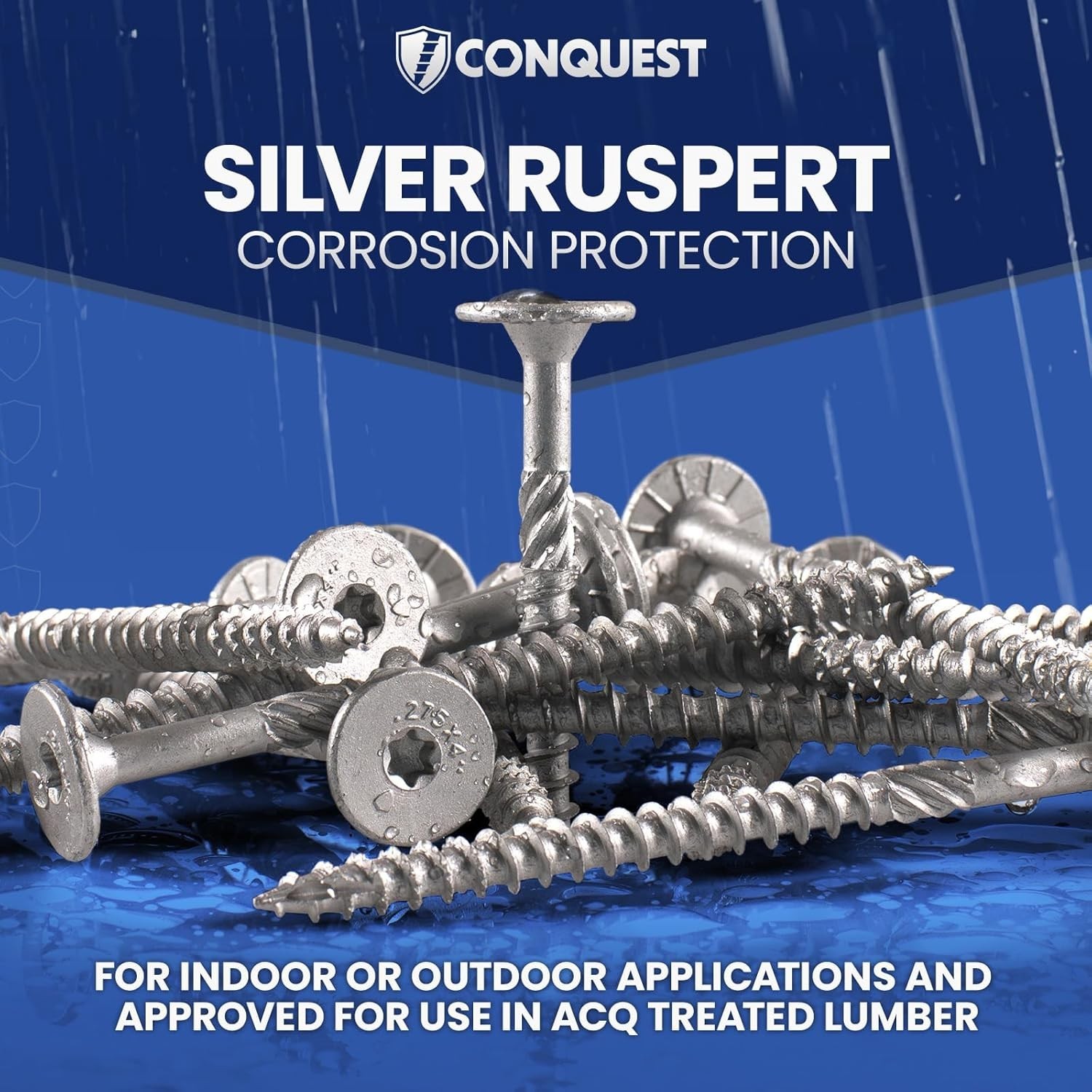 Conquest Structural Wood Screws – 50 Pack, 0.275″ x 10″ & Corrosion Resistant