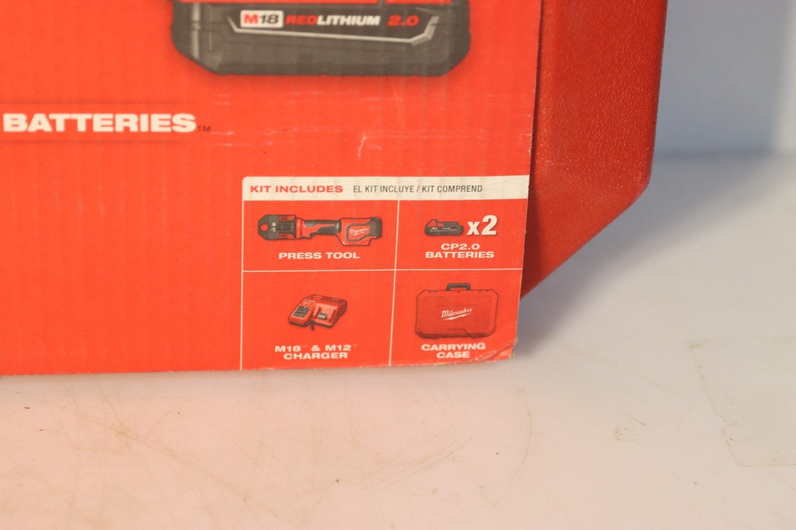 Milwaukee M18 18V Short Throw Press Tool Kit with 3 PEX Crimp Jaws W/ (2) 2.0 Ah
