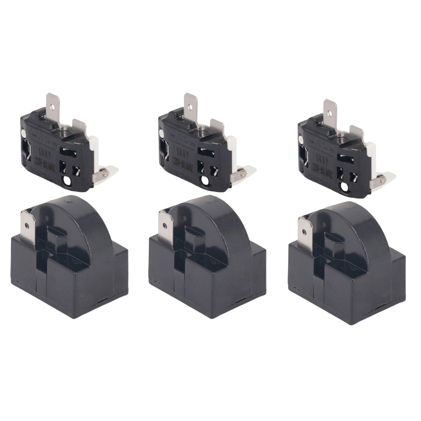 3 Pair Refrigerators PTC Starter Relay 1 Pin 4.7 Ohm Overload Protector 1/2HP