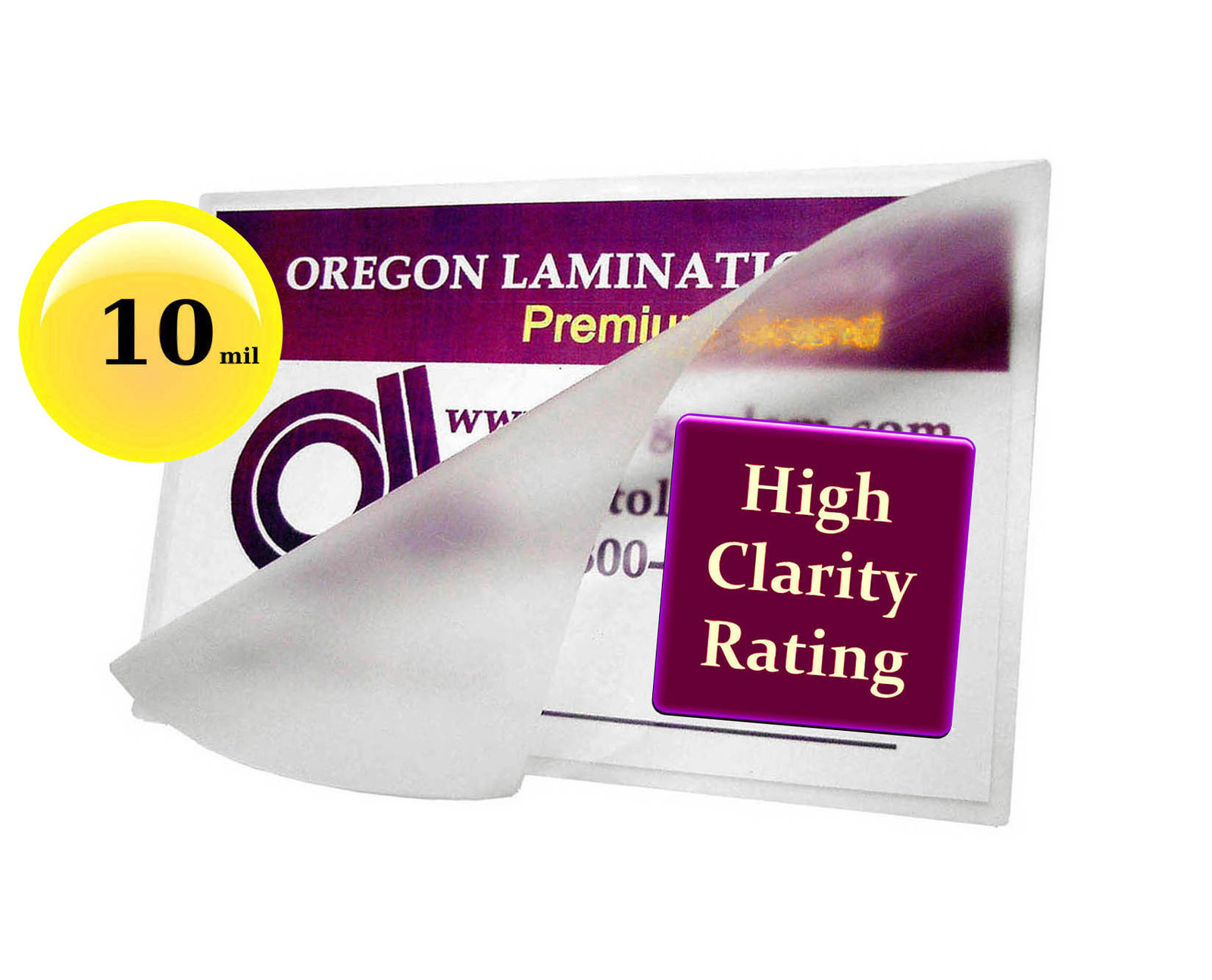 500/pack 10 Mil School ID Cards Hot Laminating Pouches 2-1/2 x 3-5/8 Clear