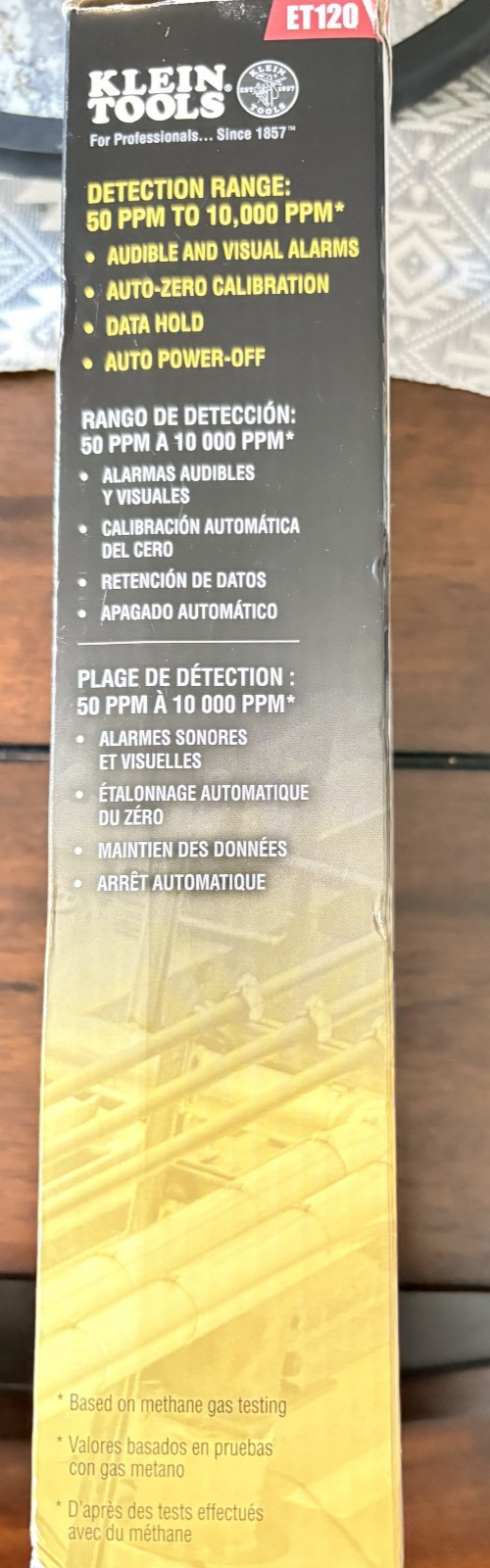NEW- open box- Klein Tools ET120 Combustible Gas Leak Detector