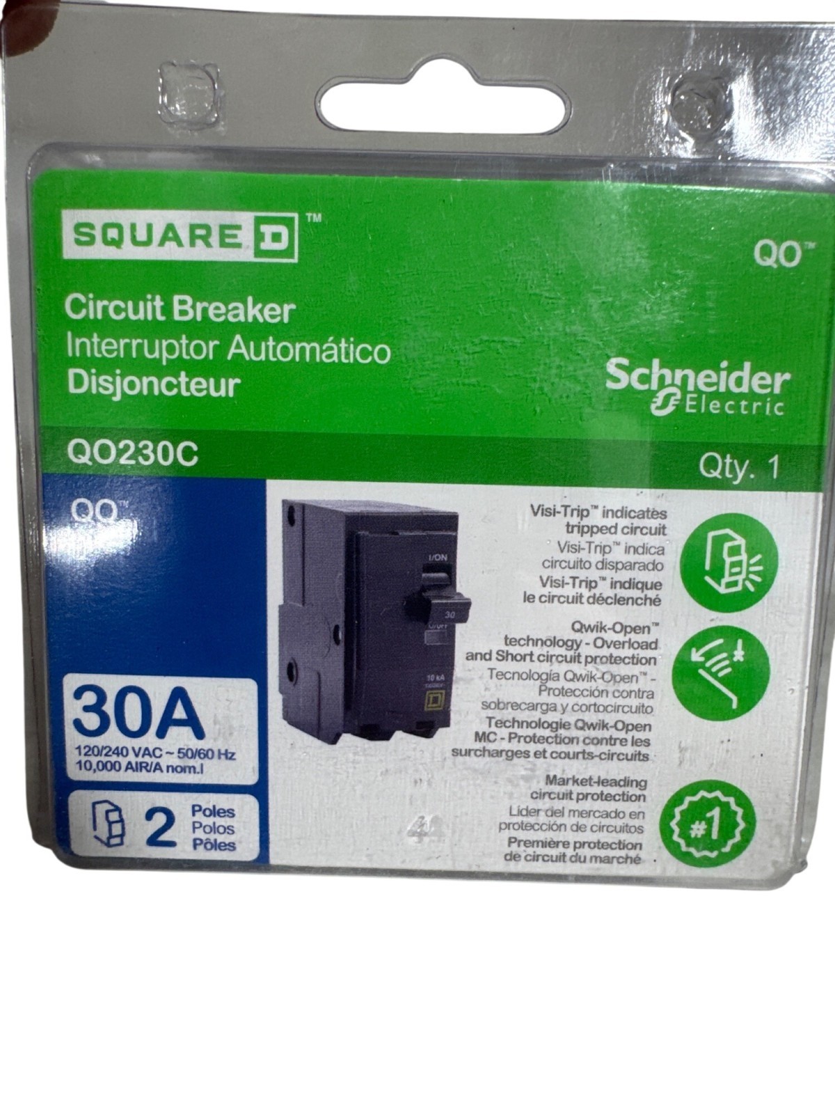 NEW Square D QO 30 Amp 2-Pole GFCI Circuit Breaker QO230GFIC