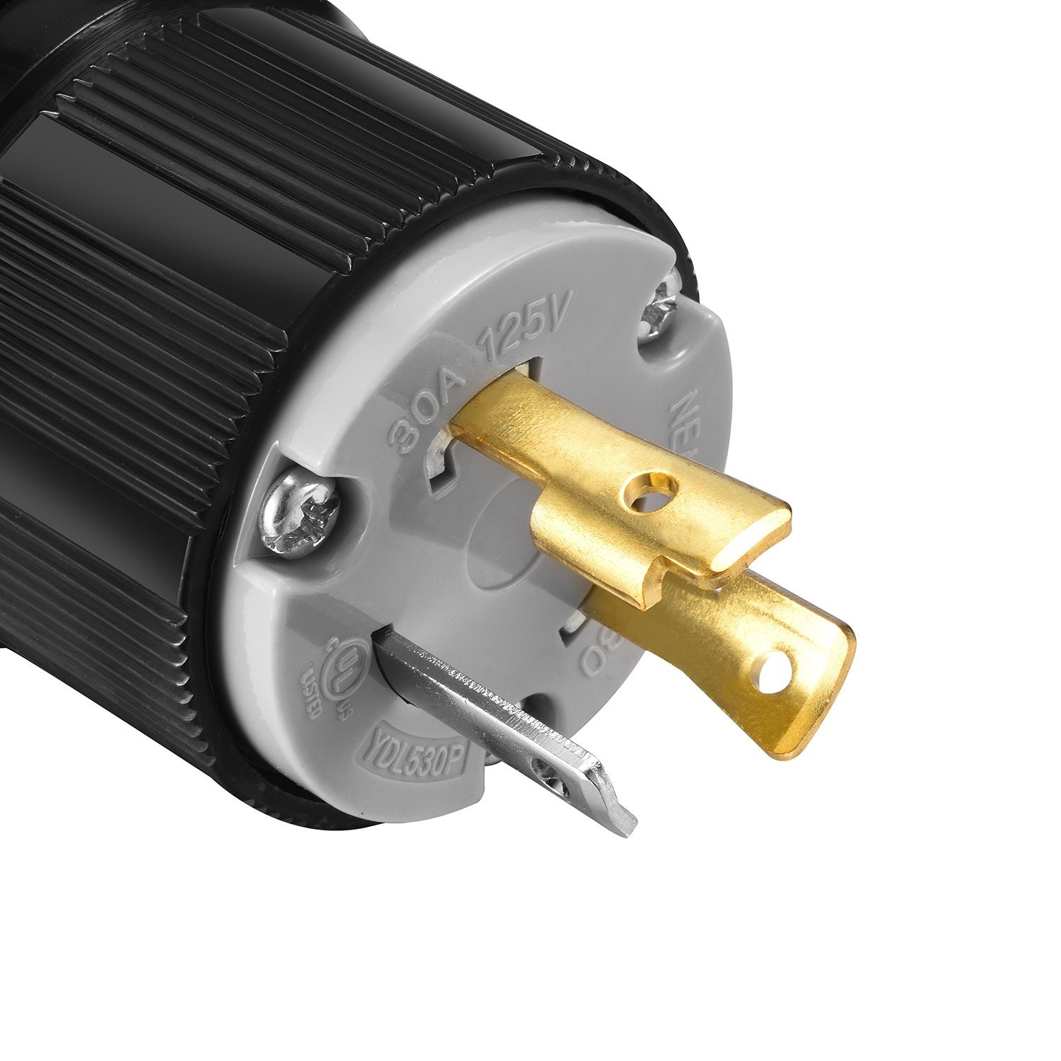 NEMA Twist Lock L5-30P Plug Connector Male,30 Amps, 125 Volts, RV Generator Plug