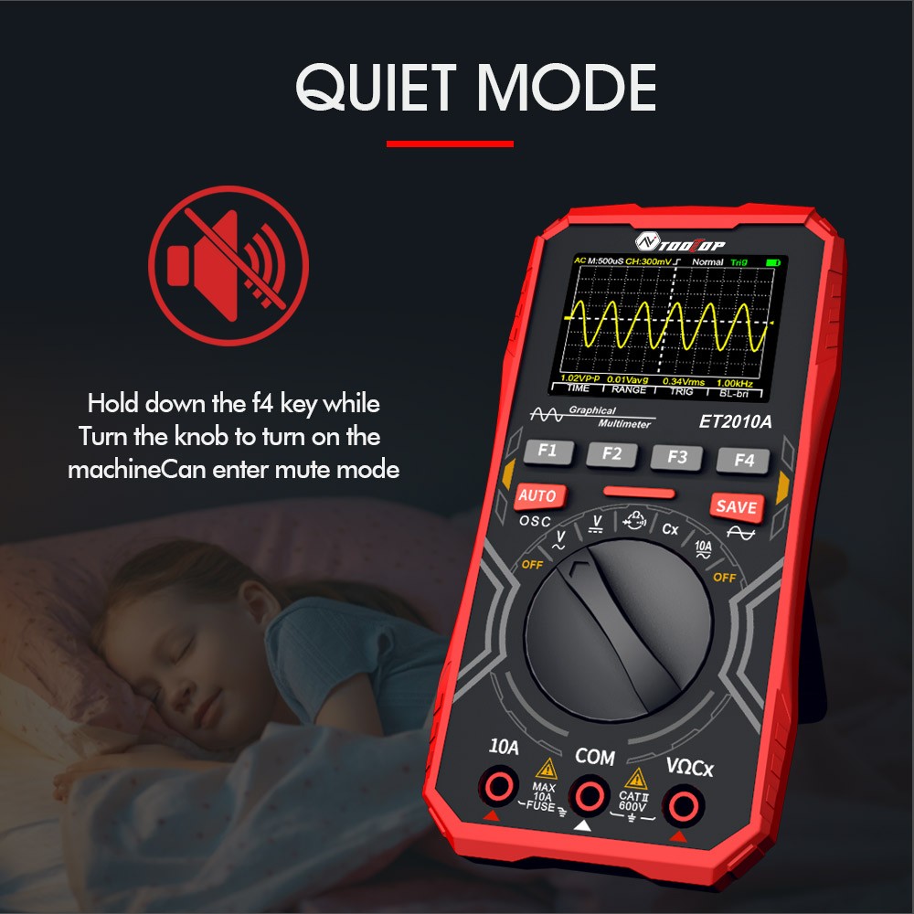 2-In-1 Digital Oscilloscope Multimeter 2.5 Msps, 1 MHz Portable Multifunctional