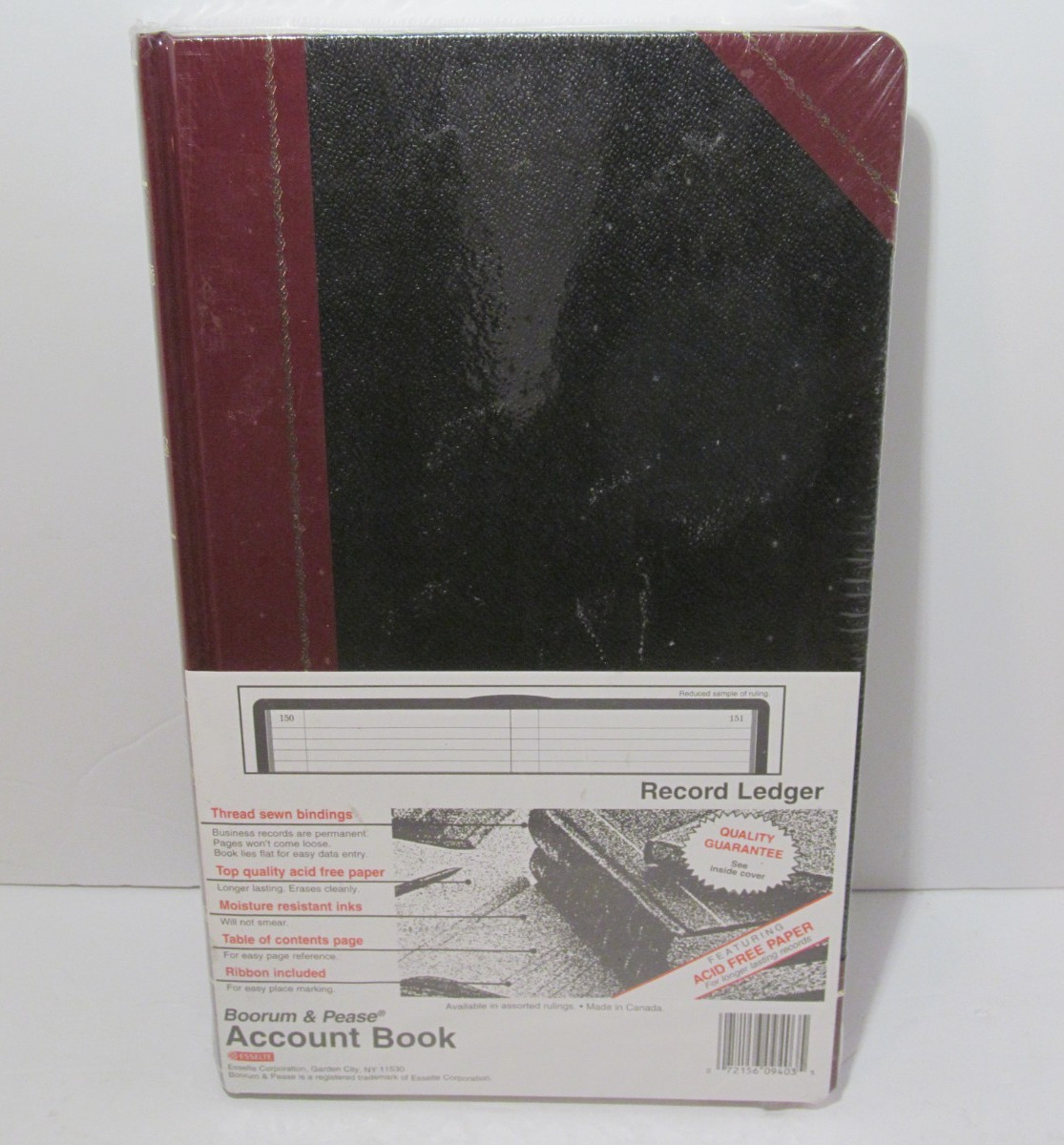 Boorum & Pease Esselte Account Book Record Ledger 300 Pgs #9-300-R – NEW