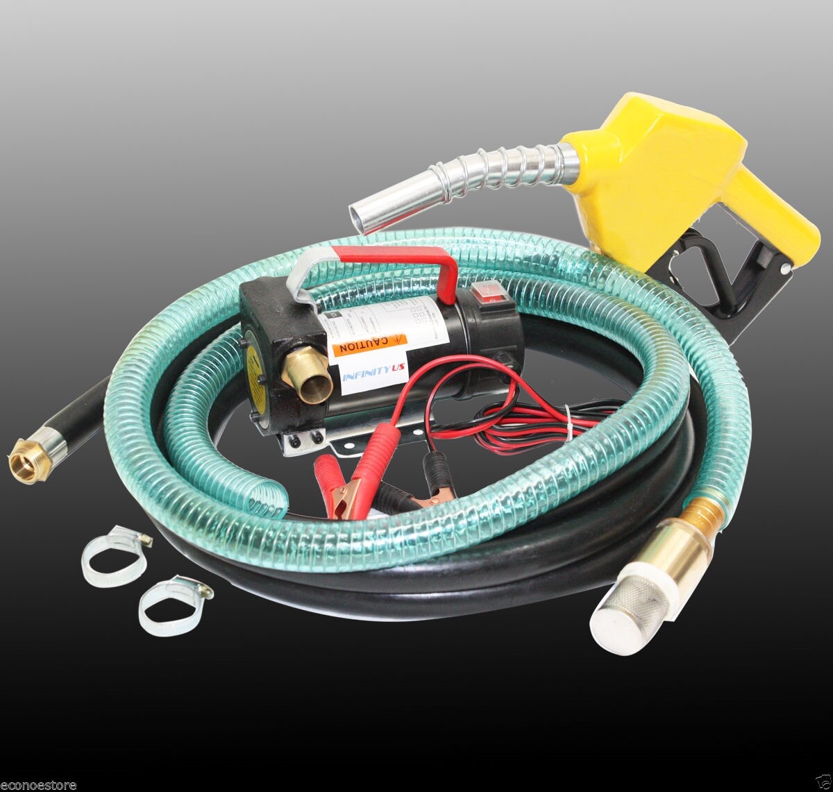 12V Bio Diesel Kerosene Fuel Transfer Direct Pump Kit W/Automatic Nozzle 12’hose