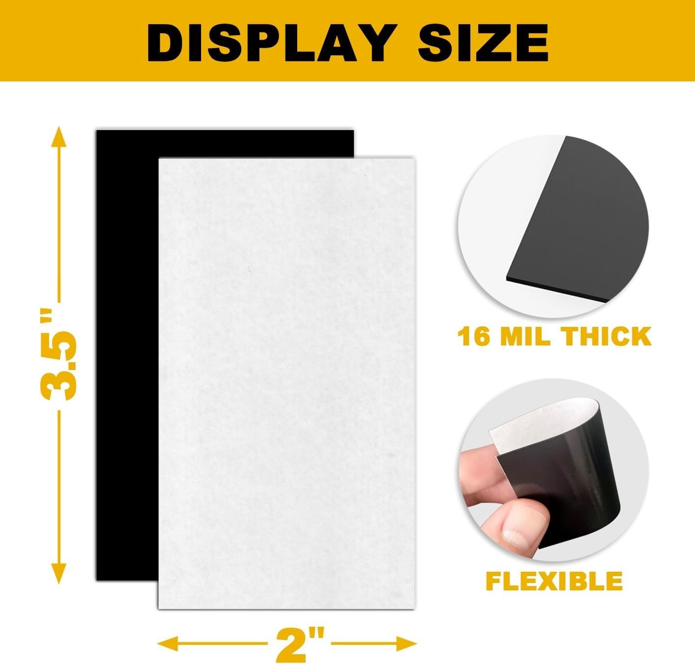 Business Card Magnets, 2×3.5 inch,50 Pack, Peel and Stick Self Adhesive Magnetic