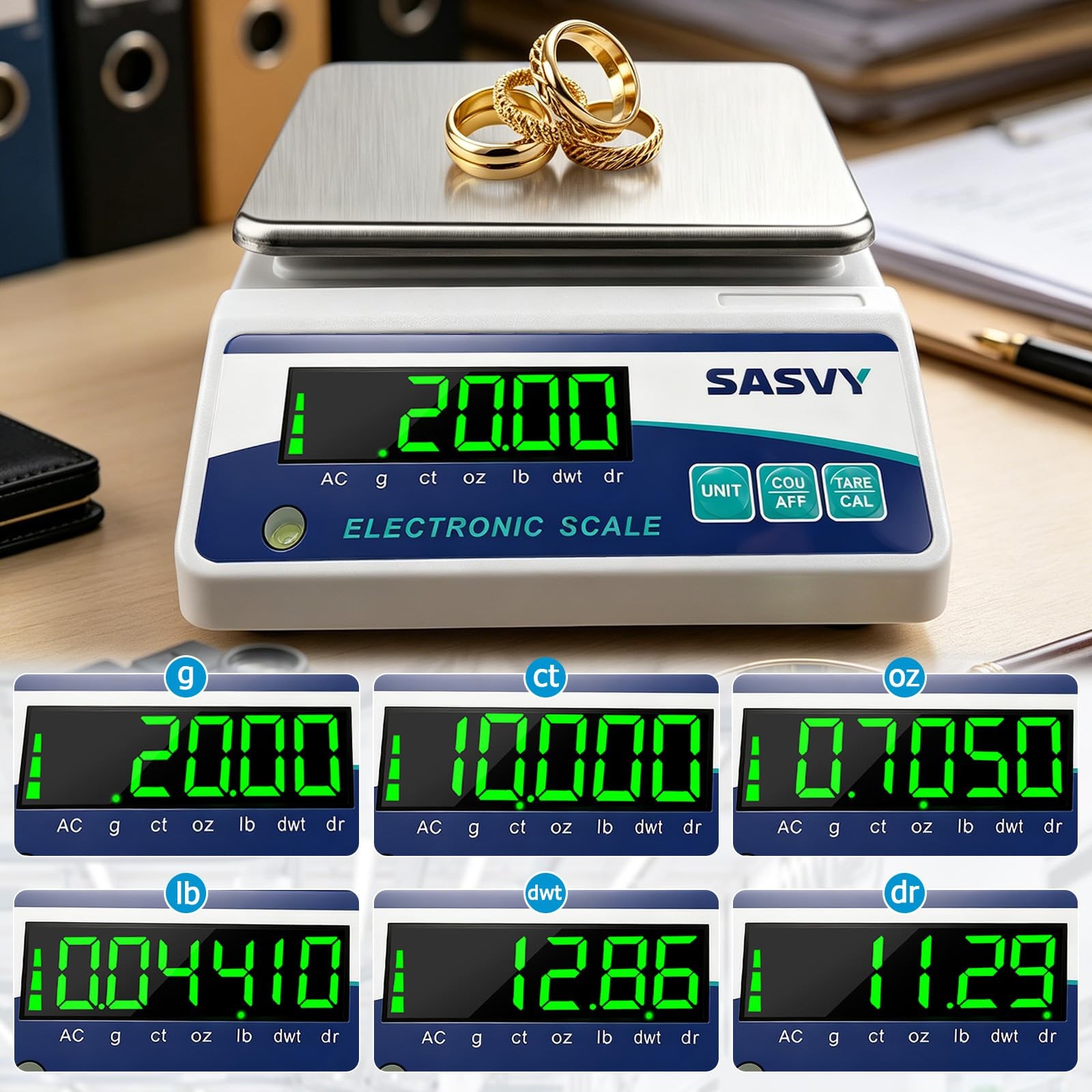 Lab Scale 6000g x 0.01g Scientific Scale g/oz/ct/lb/dr/DWT High Precision Dig…