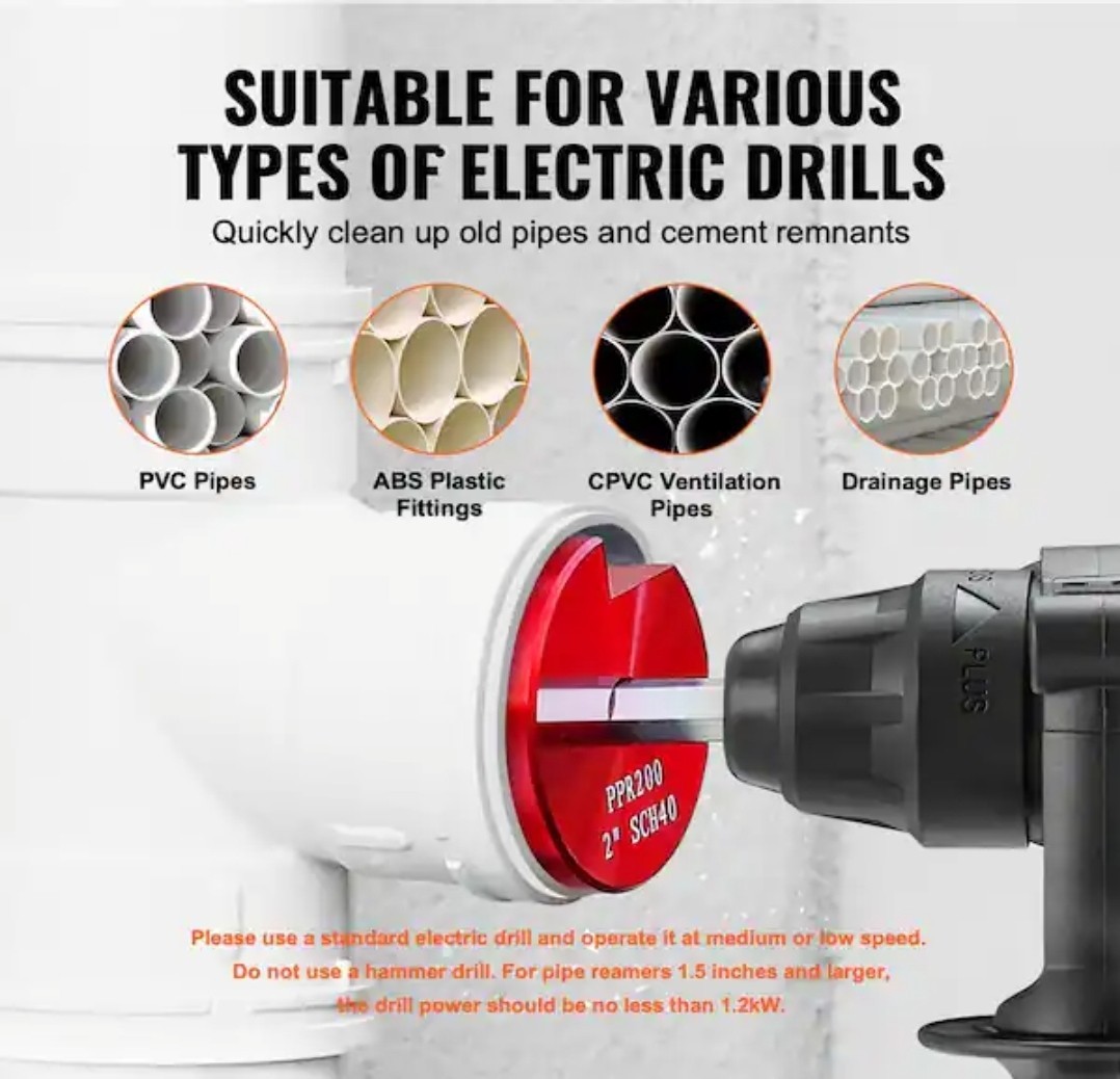 PVC Pipe Reamer Kit Aluminum Alloy PVC Pipe Fitting Reamer Plumbing Tools Kit So