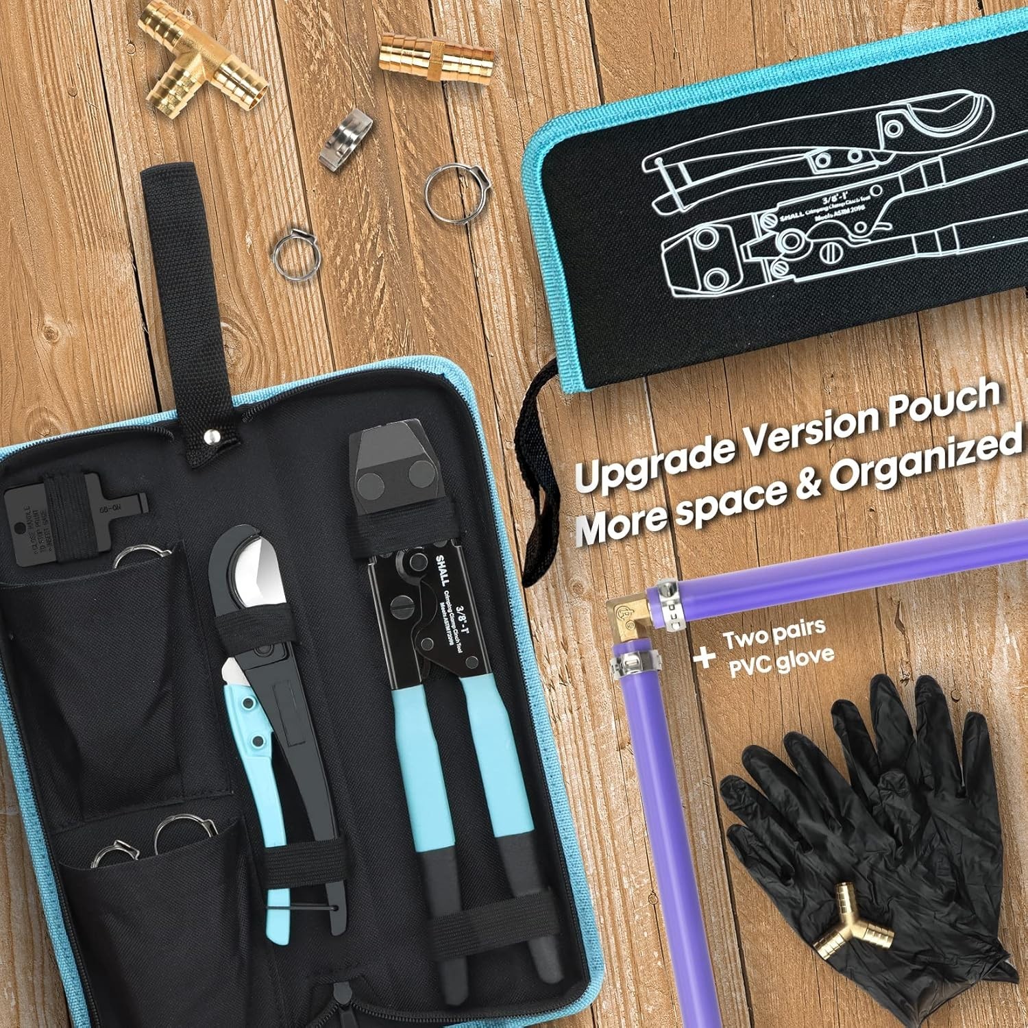 Complete Pex Crimping Tool Kit with Hose Cutter & Clamps – ASTM F2098 Compliant