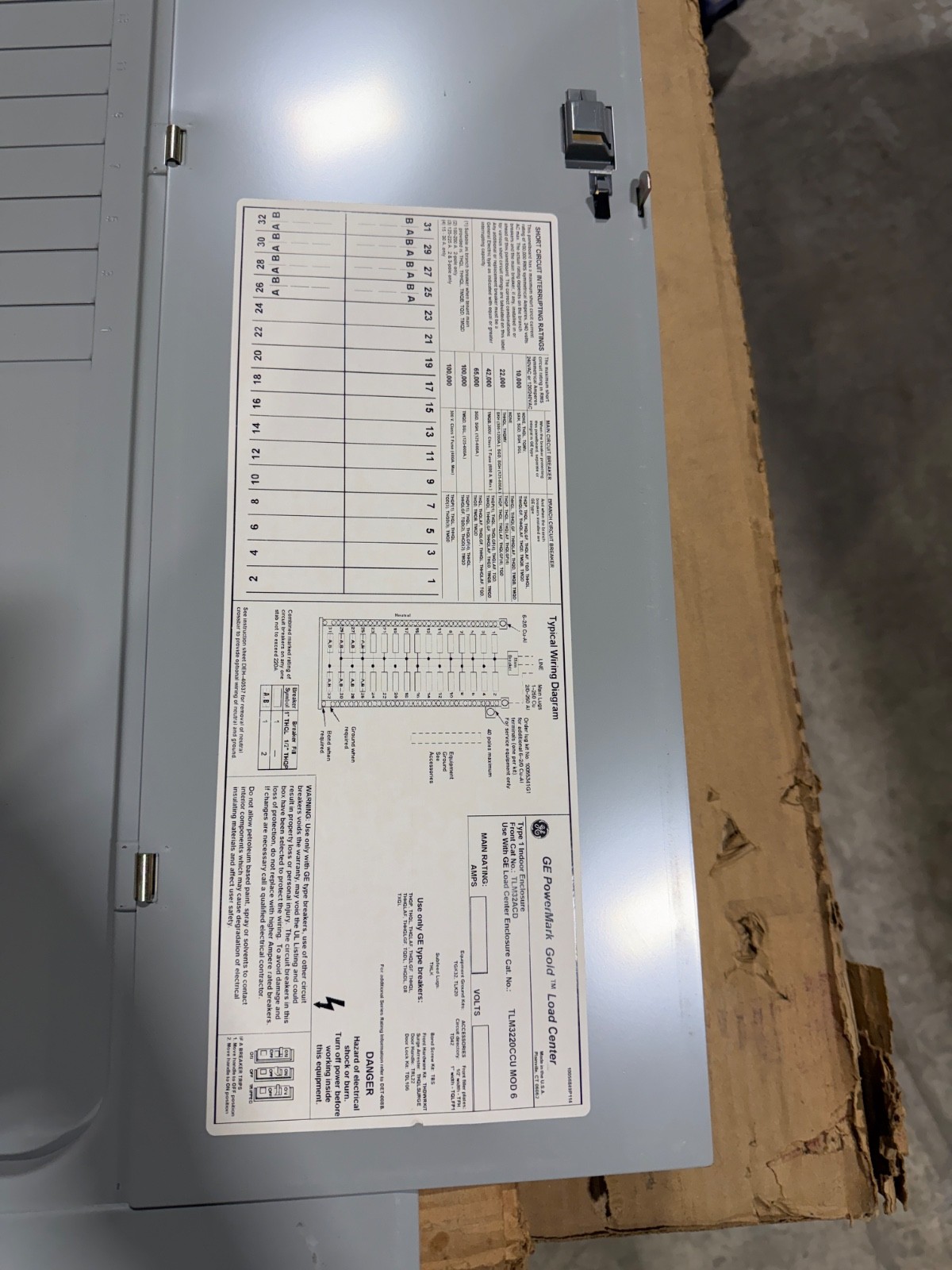 NEW GE TLM32ACD DOOR COVER SURFACE 37 INCH 16” PANELBOARD PANEL