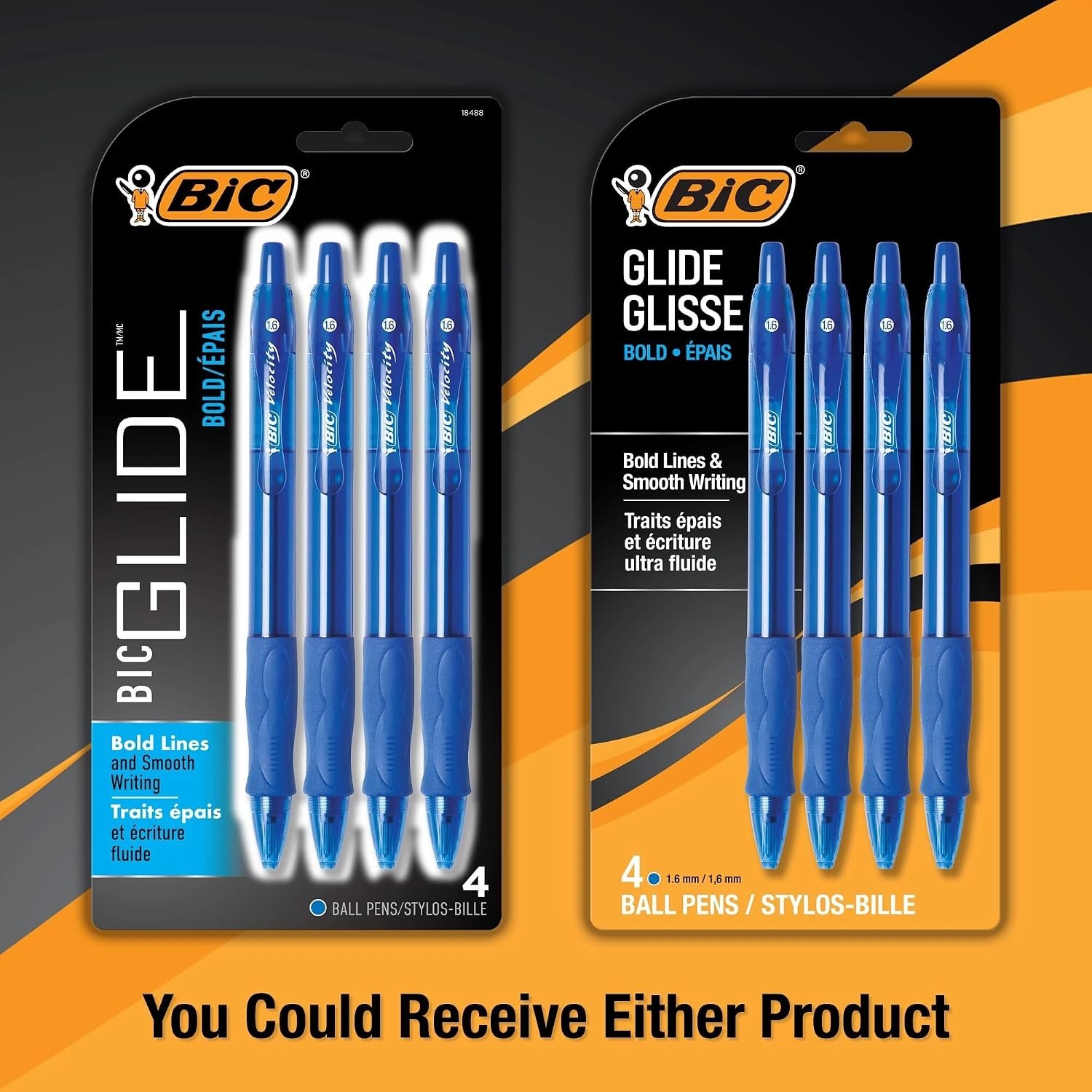 Blue Ballpoint Pens Bold Point 1.6mm 4 Count Pack Retractable Ballpoint Pens