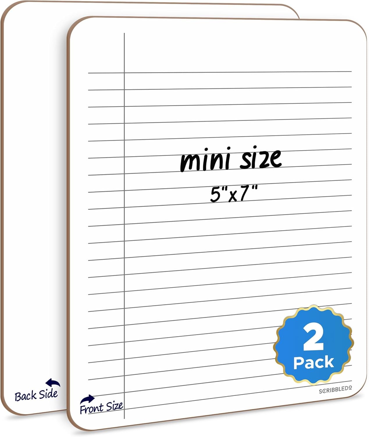 Dry Erase 5″x7″ Mini Notebook College Ruled Lined Board 2 Pack Reusable Erasable
