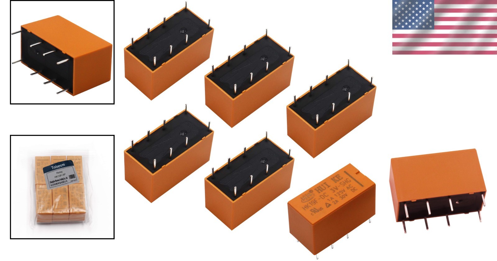 HK19F Mini PCB Power Relay 3V DPDT – 8 Pins, Reliable Circuit Solution