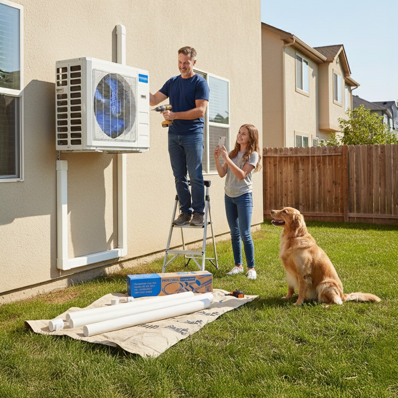 MrCool LineGuard 4.5″ Line Set Cover Kit, Durable HVAC Line Protection, 12 Ft