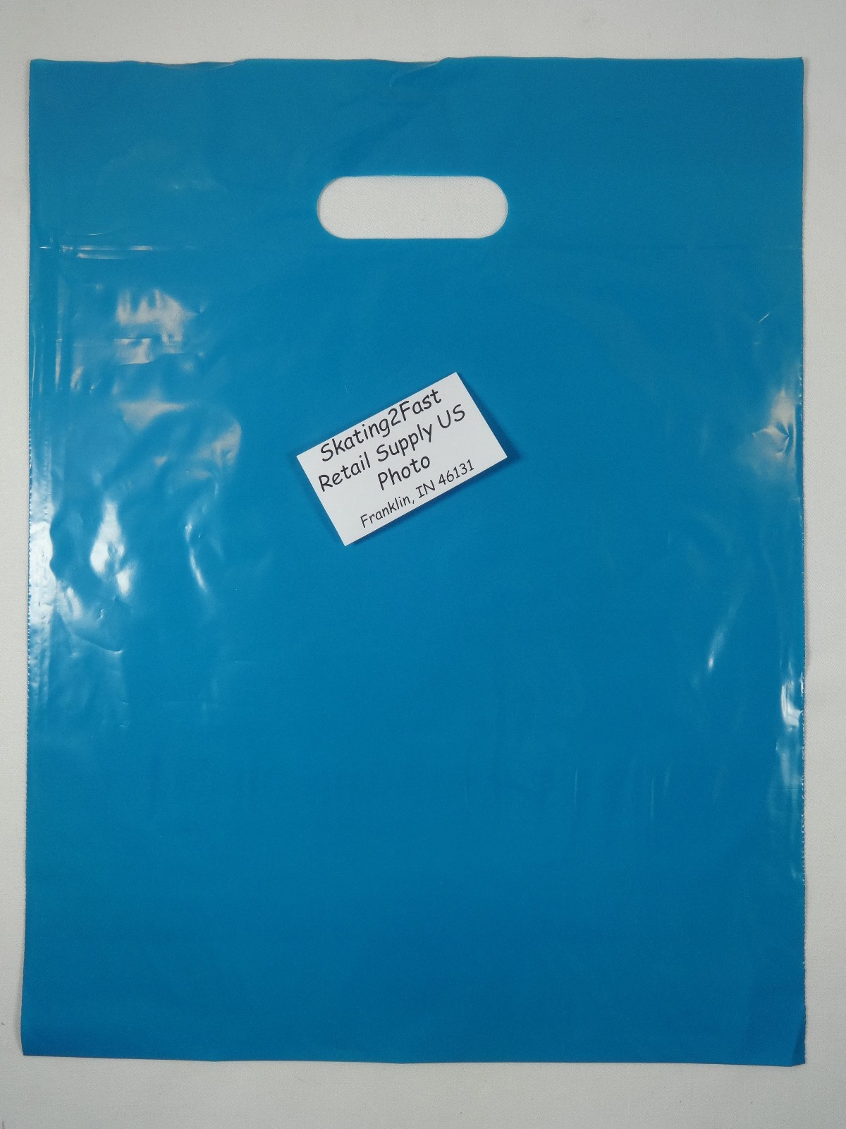 200 Qty. 12″ x 15″ Teal Glossy Low Density Merchandise Bag Retail Shopping