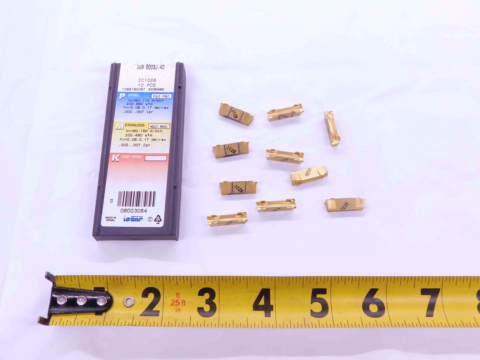 10pcs NEW ISCAR DGR 5003J-4D IC1028 TiN CARBIDE CUTOFF INSERTS .1969″ WIDTH
