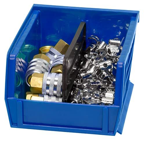 Plastic Storage Bins Hanging Stacking Containers, 5″/4″/3″ – 6 Pack