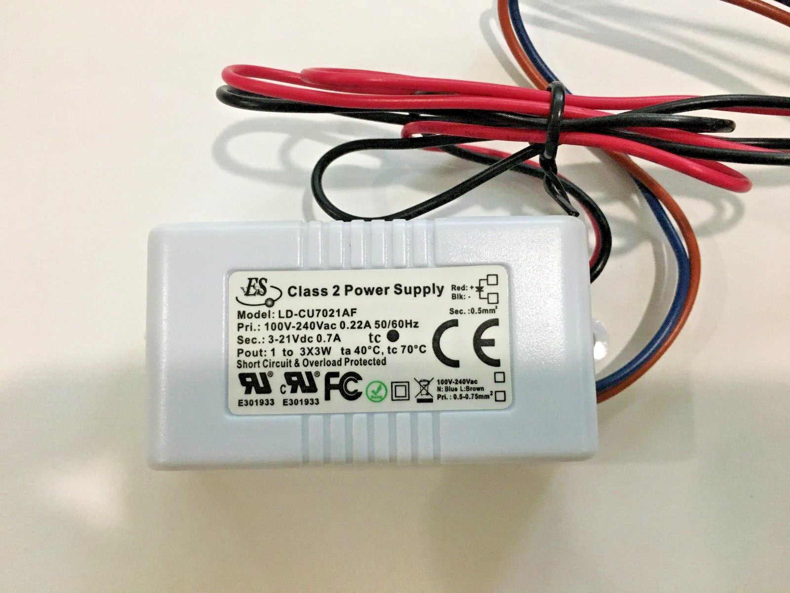 ES Constant Current 700mA Class 2 Power Supply 1-3x3W LD-CU7021AF ES Constant