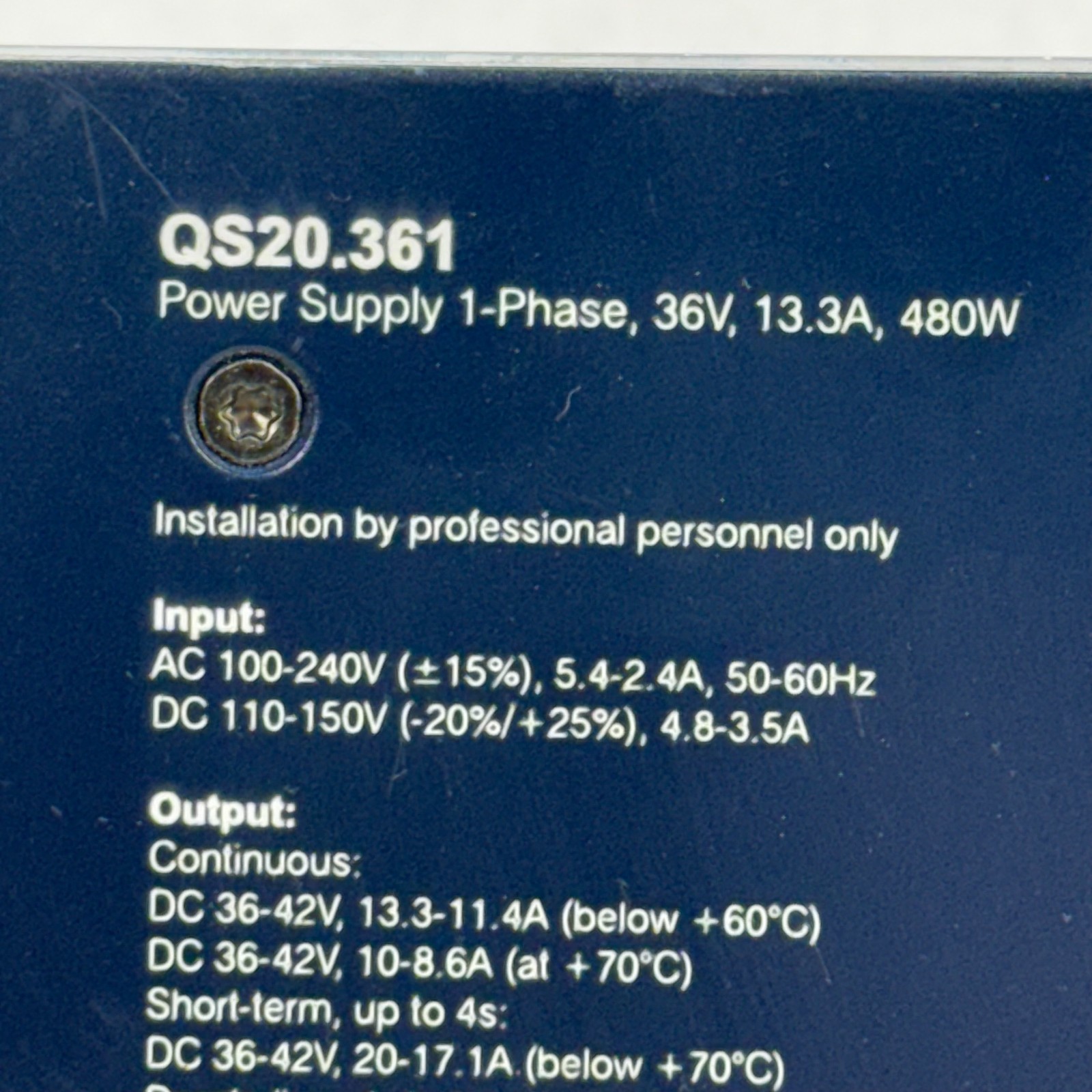 PULS QS20.361 DIN Rail Power Supply 36V DC Industrial PSU