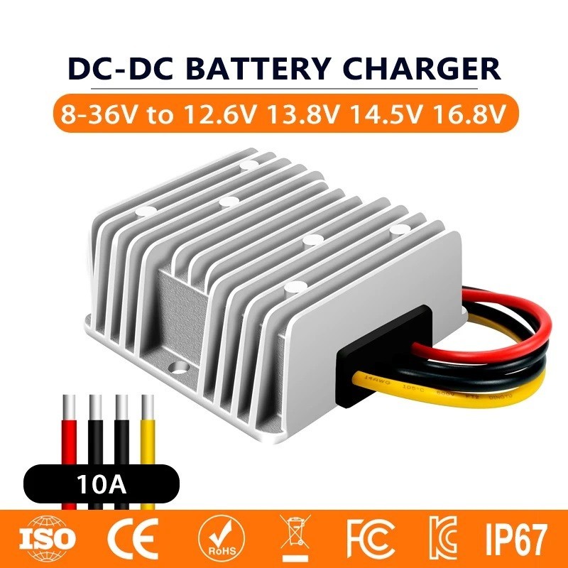 DC DC Battery Charger 8-36V to 12.6V 13.8V 14.5V 16.8V 10A Durable Stable Tool