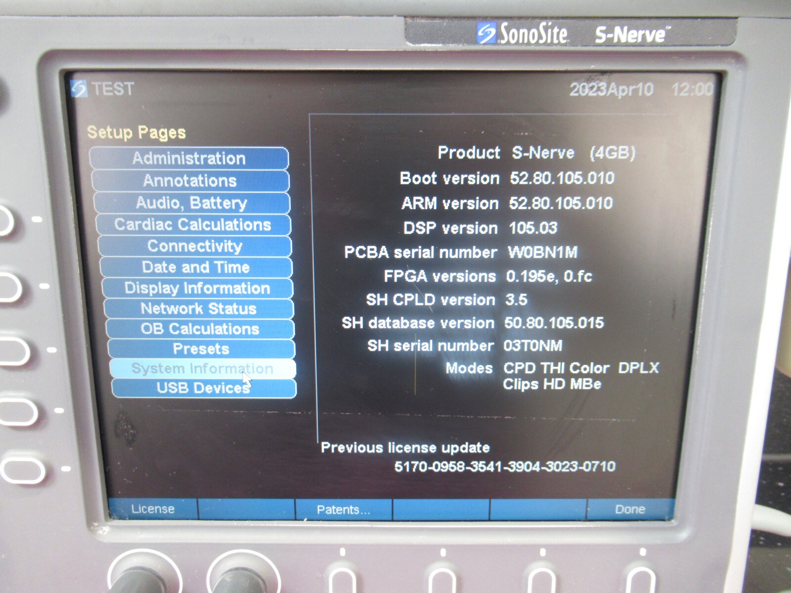 SONOSITE S-NERVE ULTRASOUND CARDIAC IMAGING DOPPLER HFL38X/13-6 MHz LINEAR PROBE