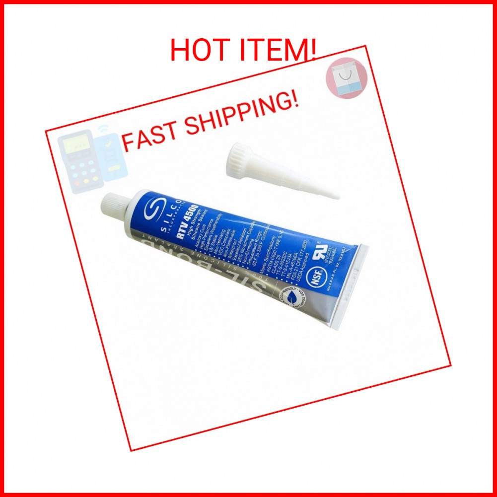 Silicone RTV 4500 Food Contact Safe High Strength Silicone Sealant, Clear (2.8 F