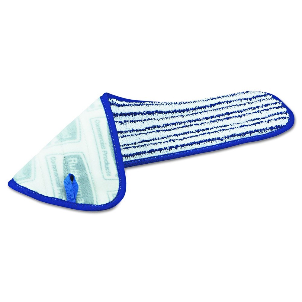 Rubbermaid Commercial Q800WHI 18 in. x 5.5 in. Microfiber Pad – BL/WT (6/BX) New