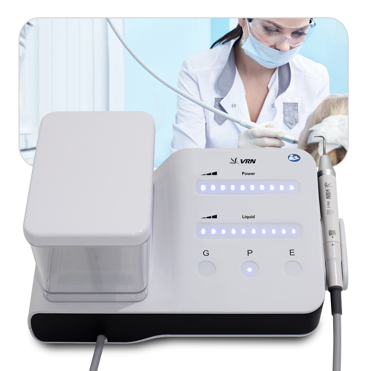 LED Dental Ultrasonic Piezo Scaler Handpiece Bottle Fit EMS Woodpecker + 10*Tips