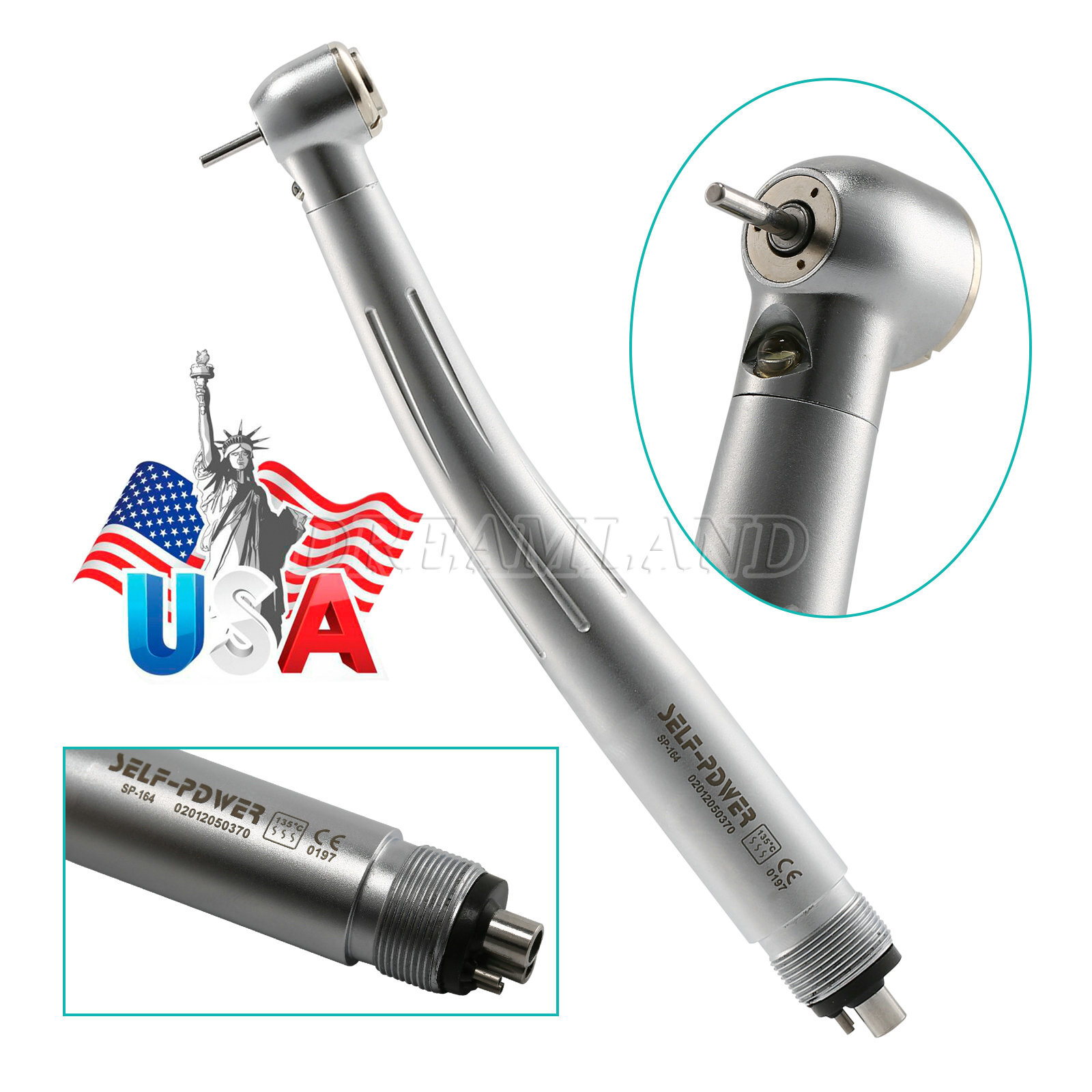 Dental Pana Max LED Self-Power E-generator Fiber Optic High Speed Handpiece USA