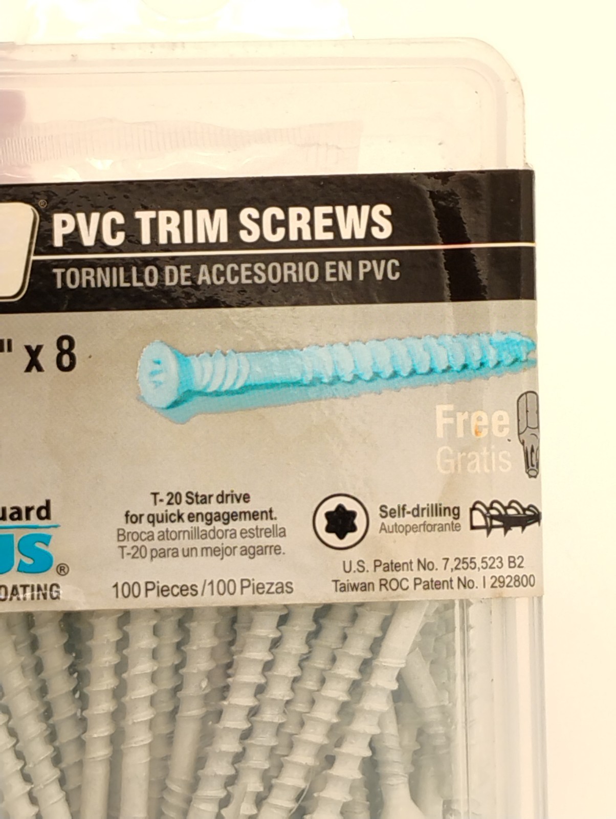 PrimeGuard Plus 2-1/4″ X 8 White T-20 Star Head PVC Trim Screws 100 PK New